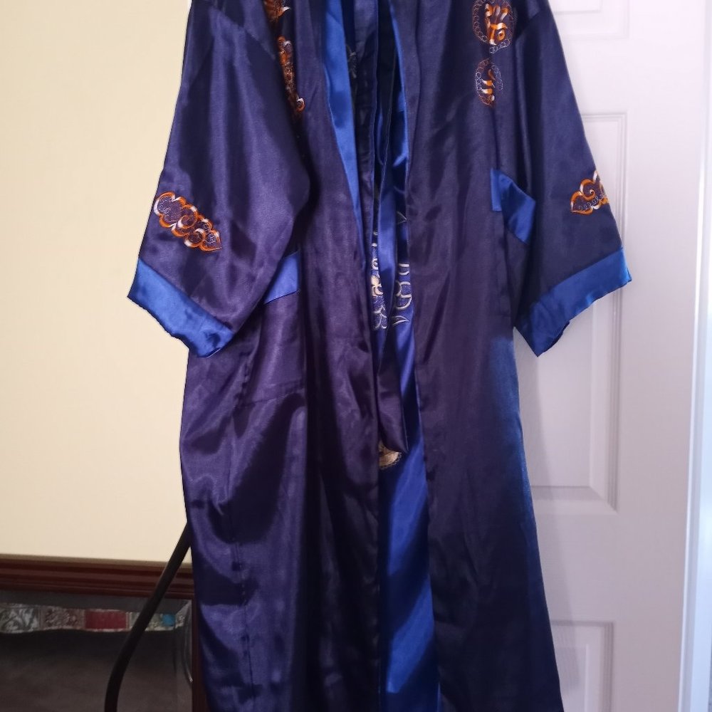 Luxurious Japanese reversible kimono robe...hand stitched from Japan